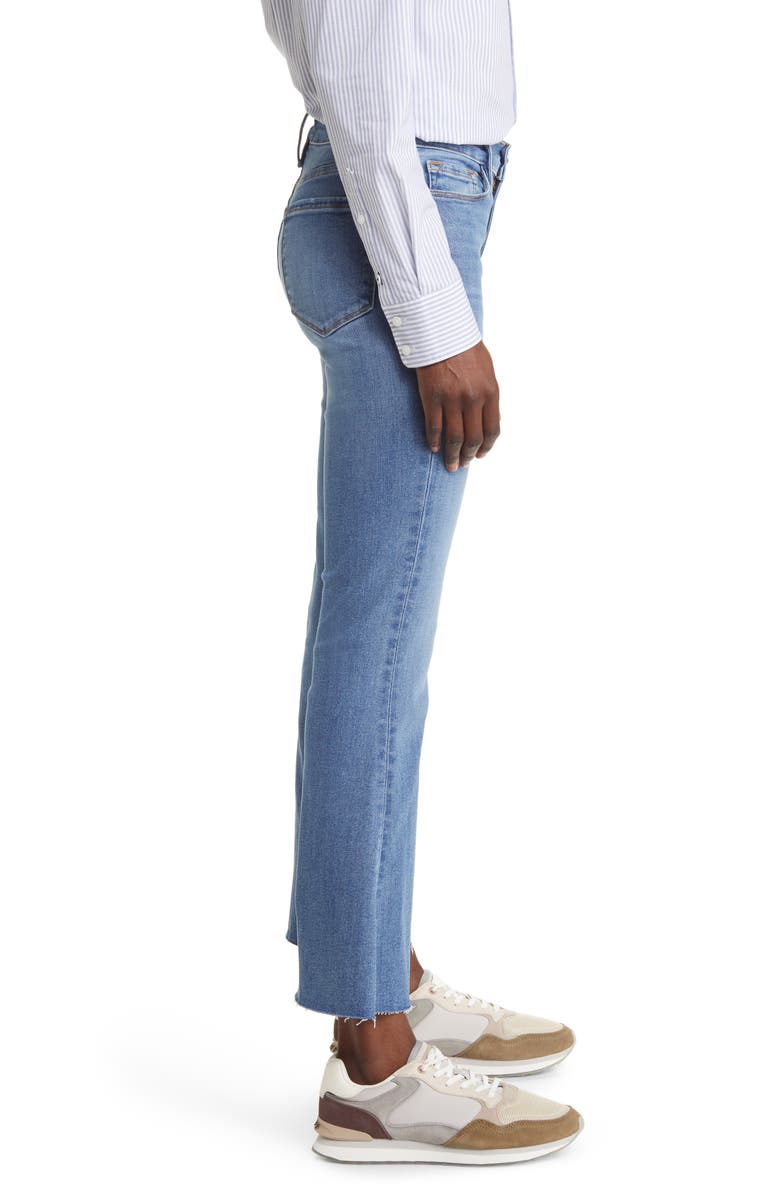 FRAME Le Crop Flare Raw Hem Jeans, Alternate, color, Morning Blue