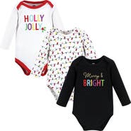 Hudson Baby Infant Breathable Cotton Long-Sleeve Bodysuit Bundle 3 Count