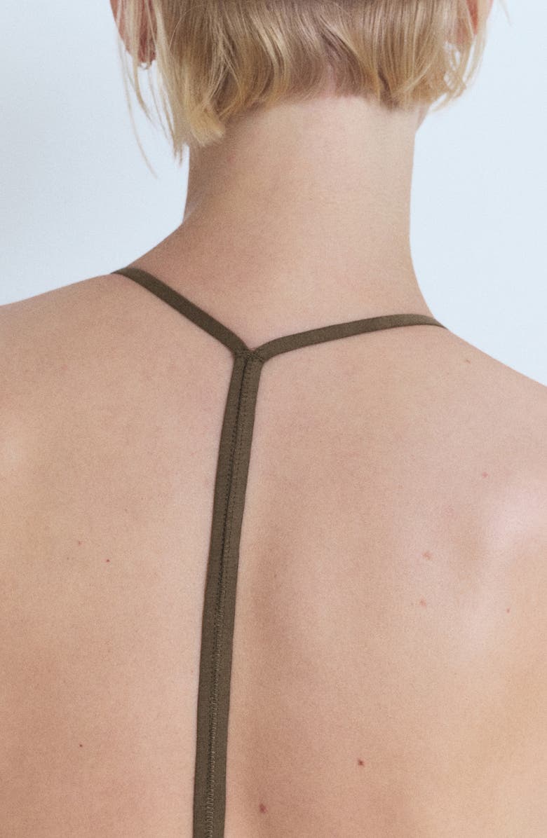 MANGO Sleeveless Midi Dress, Alternate, color, Khaki Green