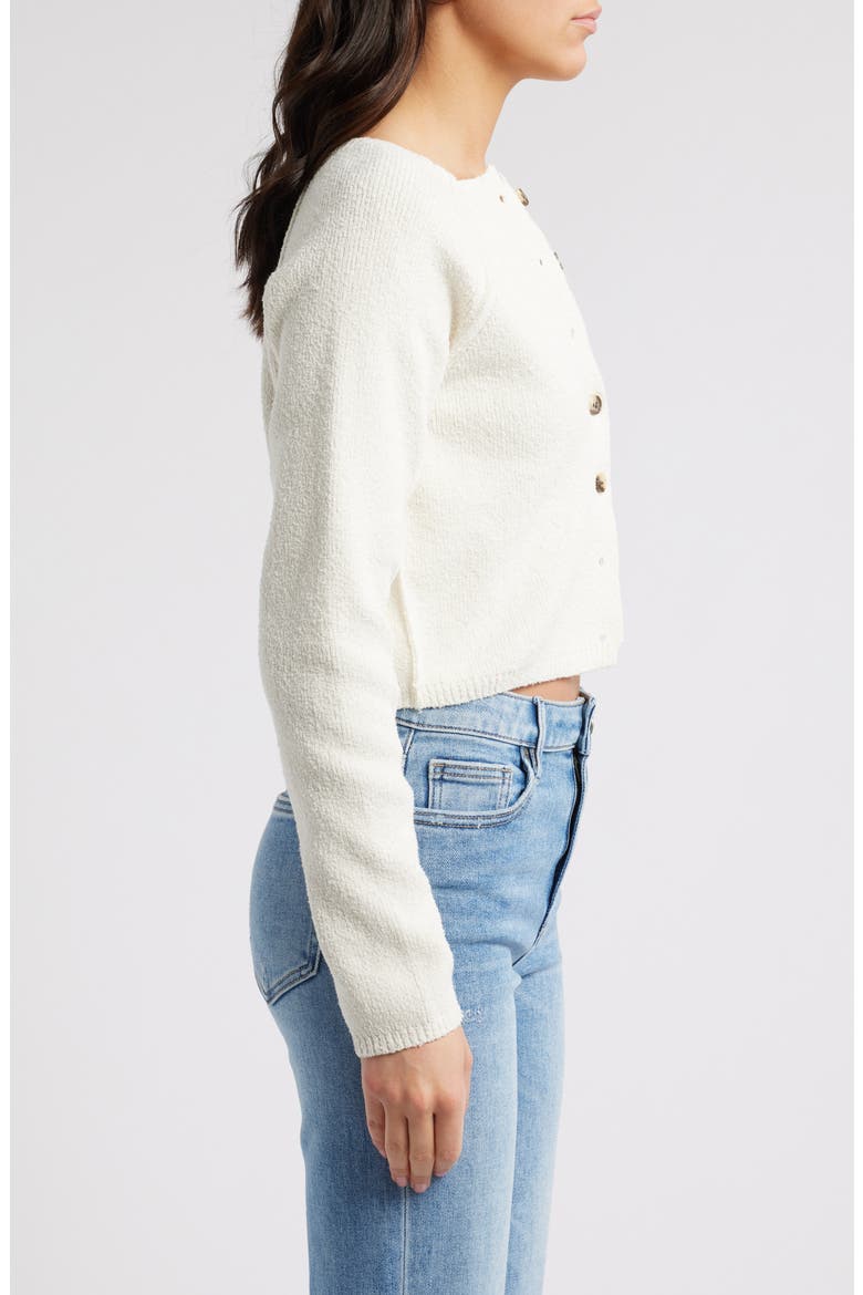 Sydney Boxy Crop Cardigan, Alternate, color, OPTIC WHITE