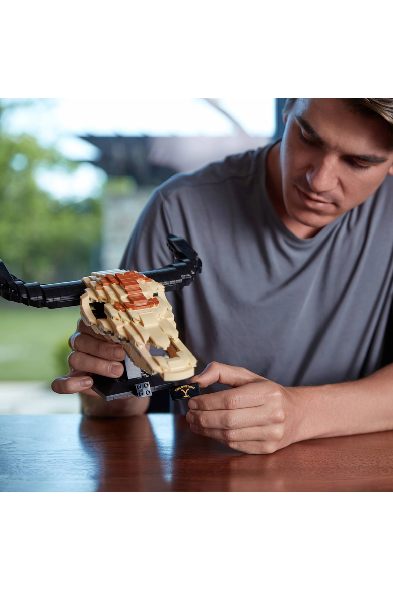 Yellowstone Steer Skull Building Set, Alternate, color, Yellow