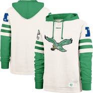 '47 Men's '47 Cream Philadelphia Eagles Split Zone Cornerback Duo Lacer Hoodie