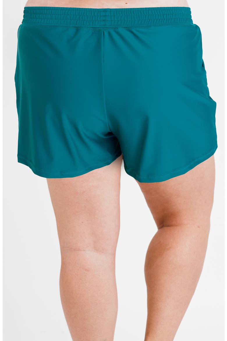Plus Size Classic Fit Swim Shorts With Panty, Alternate, color, Dark Jade