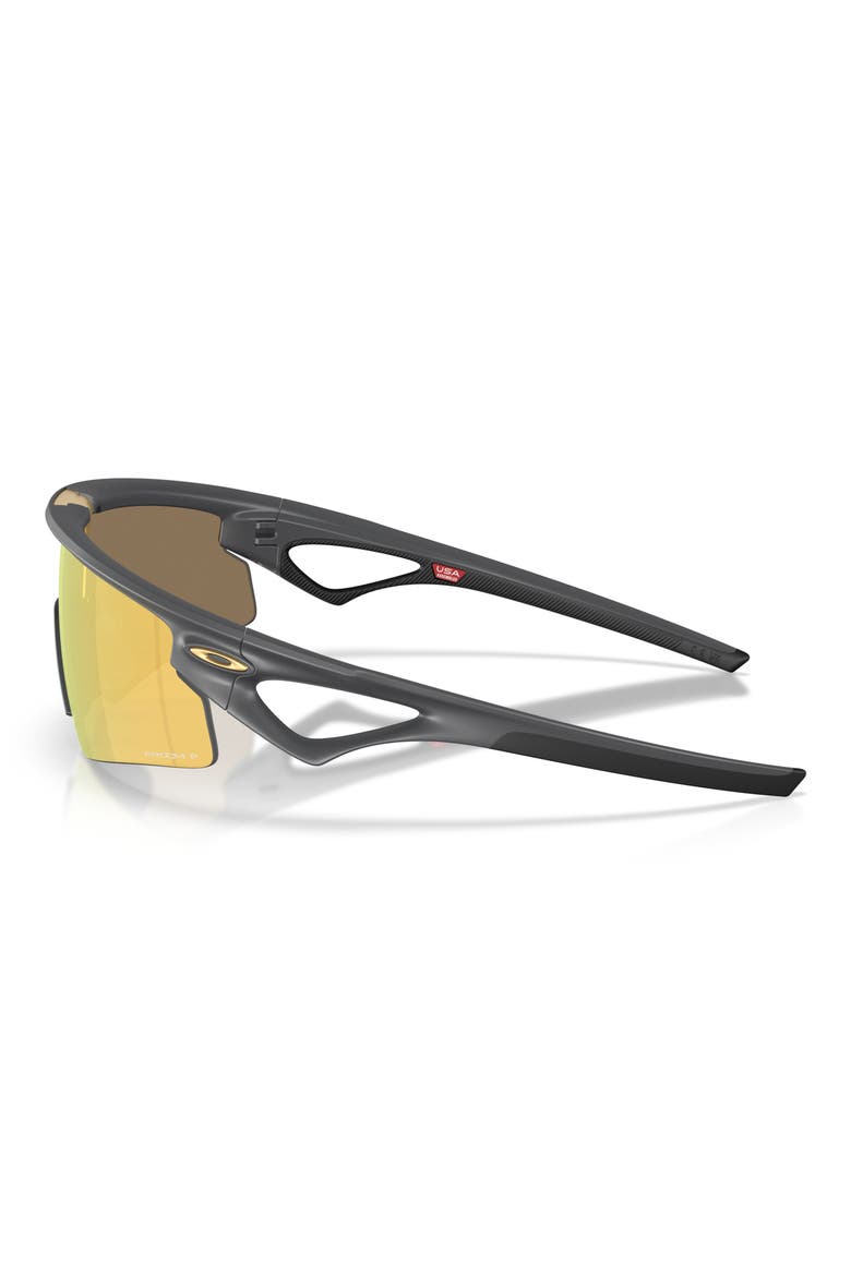 Gender Inclusive Sphaera 37mm Polarized Shield Sunglasses, Alternate, color, MATTE CARBON / PRIZM 24K POLAR