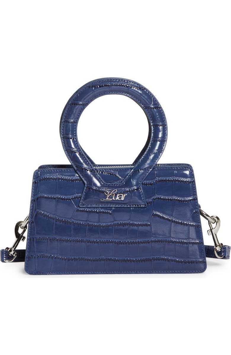 Luar Ana Mini Croc Embossed Leather Top Handle Bag, Main, color,