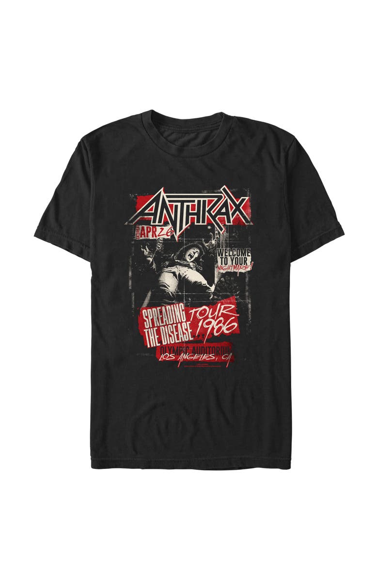 Anthrax Men's Anthrax Welcome To Your Nightmare Distressed  Graphic T-Shirt, Main, color, Black