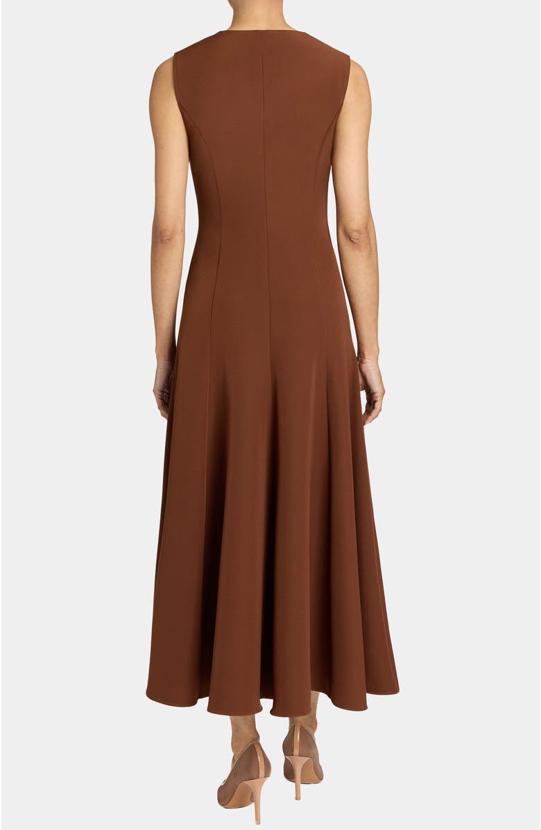 Santorelli Sunny Sleeveless Midi Dress in Stretch Crepe, Alternate, color, Dark Chestnut