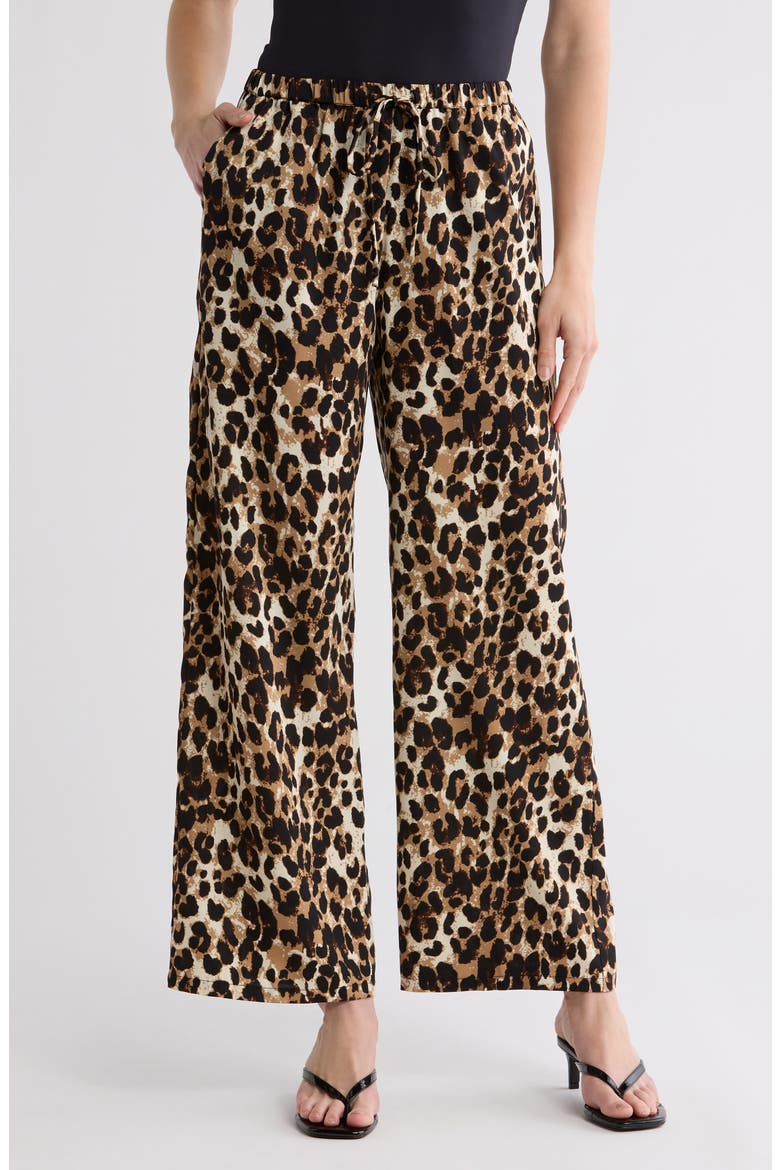 Drawstring Wide Leg Pants, Main, color, GREY MULTI