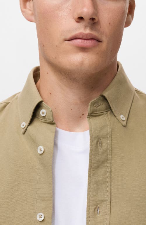Mango Regular Fit Oxford Button-down Shirt In Animal Print