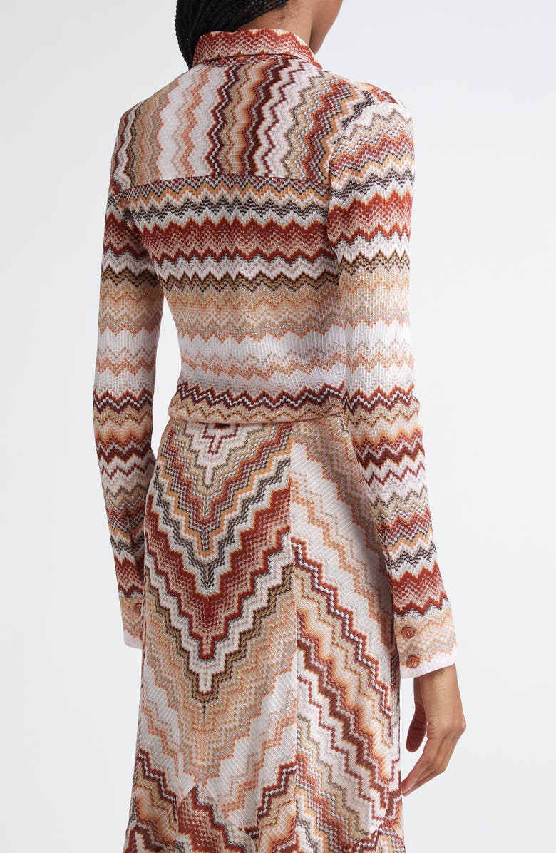 Missoni Metallic Zigzag Button-Up Shirt, Alternate, color, 