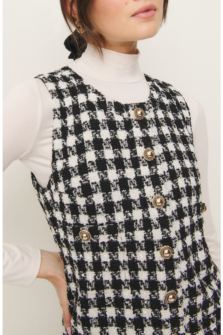 Tropez Tweed Shift Dress, Alternate, color, BLACK CHECK