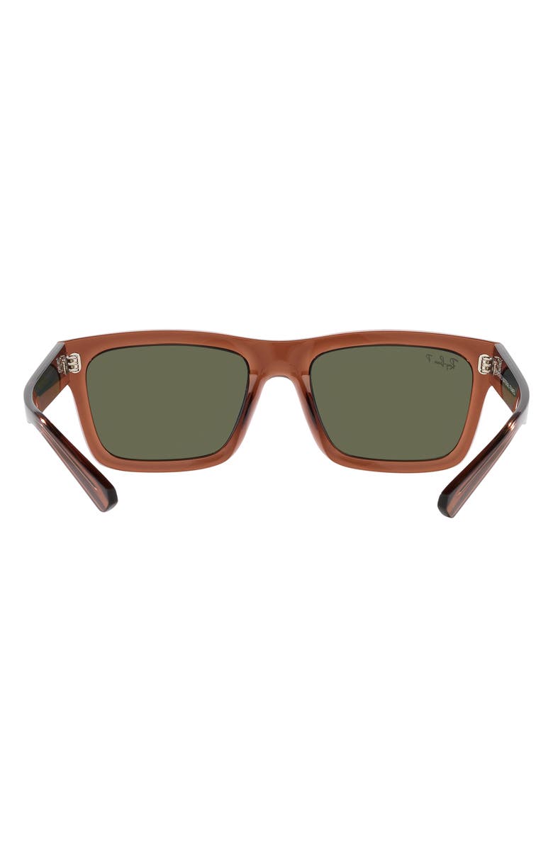 Ray-Ban Warren 57mm Polarized Rectangular Sunglasses, Alternate, color, Brown Transparent