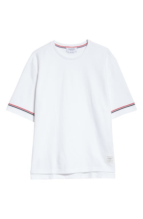 Thom Browne Rugby Fit Short Sleeve Cotton T-shirt In White