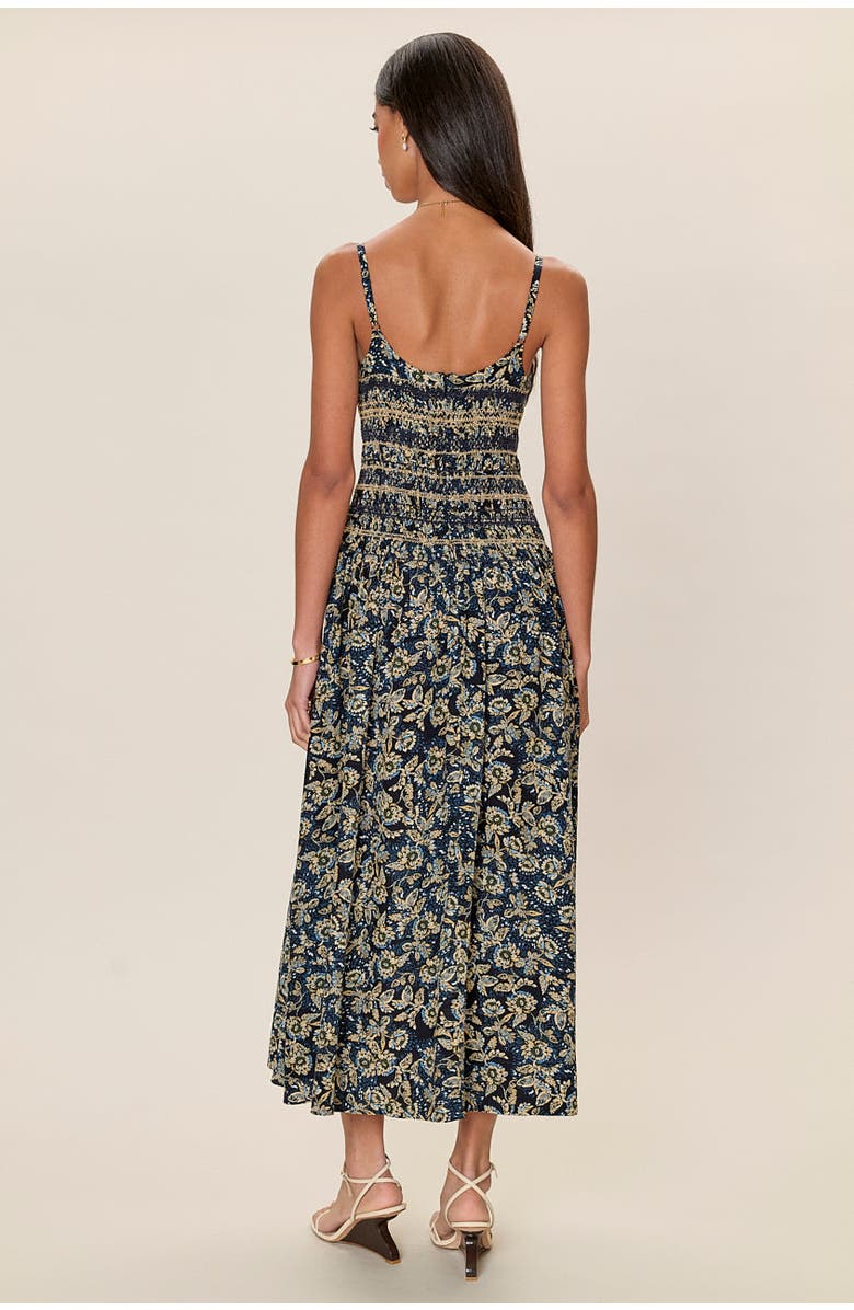 Rebecca Taylor Charlene Smocked Dress, Alternate, color, Navy Multi