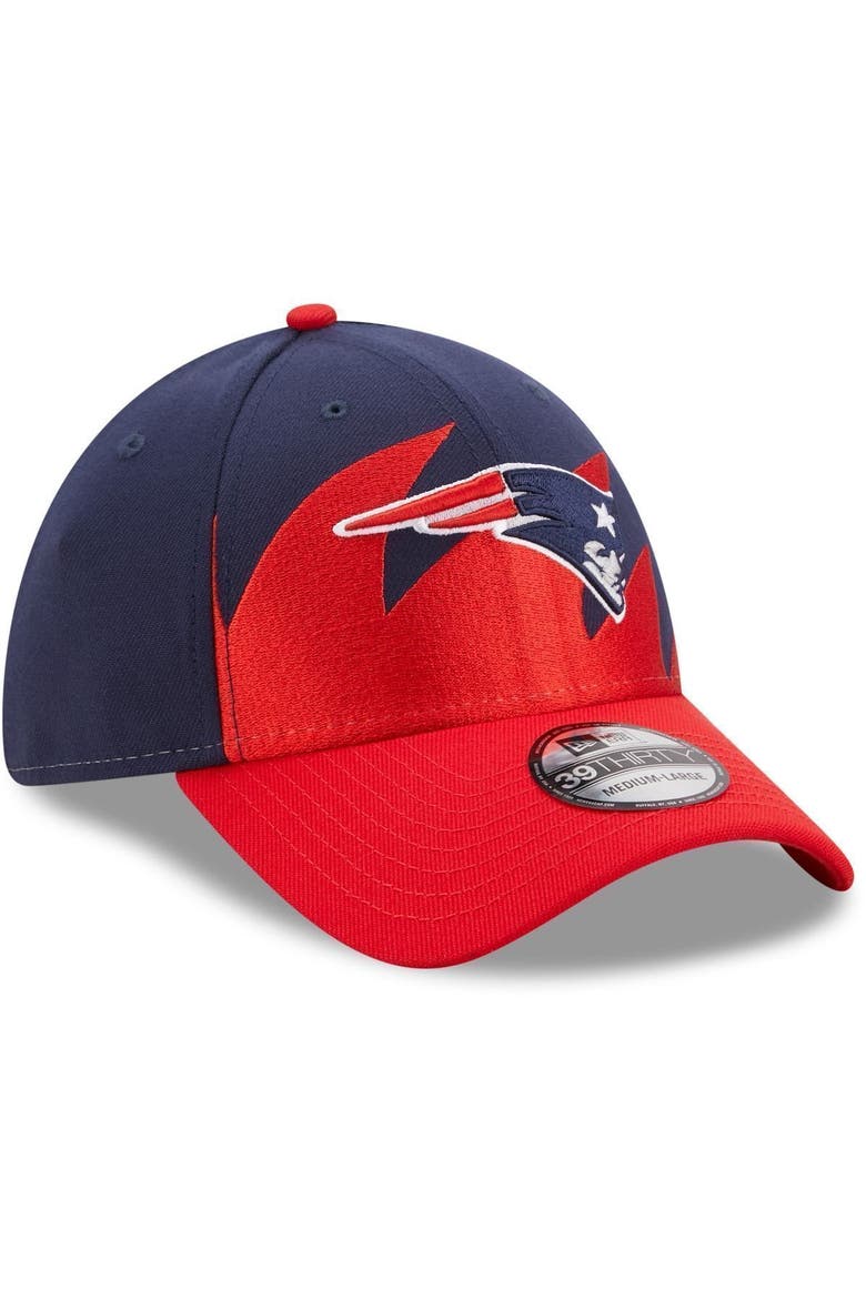 Men's New Era Navy/Red New England Patriots Surge 39THIRTY Flex Hat, Alternate, color, NAVY