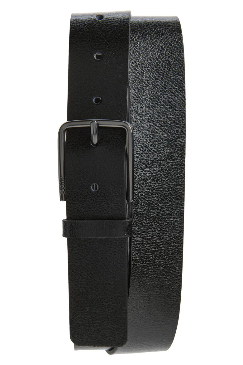 Gerik Leather Belt, Main, color, BLK
