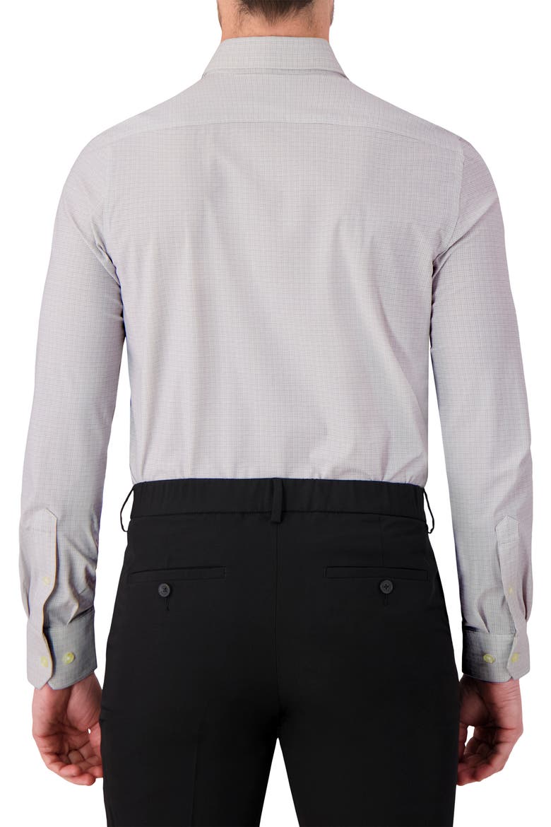Modern Fit Microcheck Tech Stretch Dress Shirt, Alternate, color, GREY