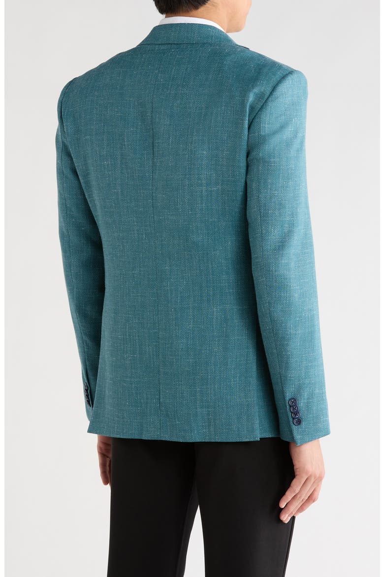 Herringbone Woven Two-Button Sport Coat, Alternate, color, GREEN