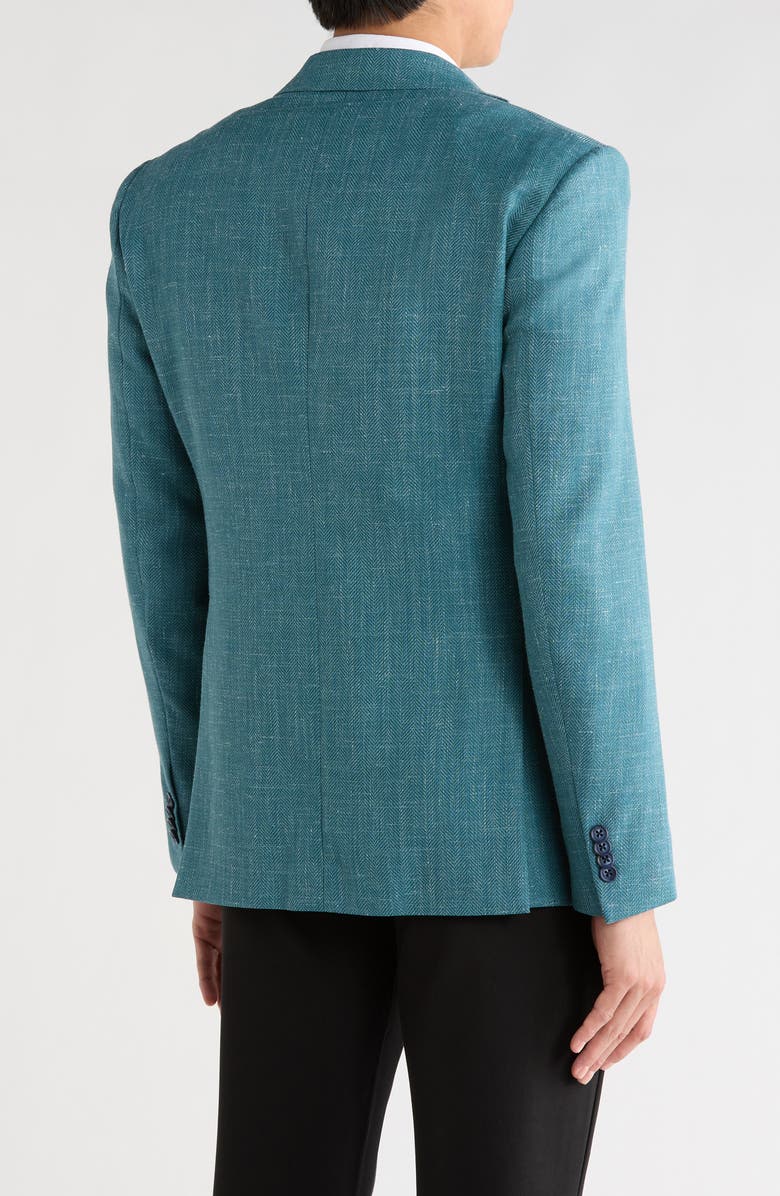 John Varvatos Star USA Herringbone Woven Two-Button Sport Coat, Alternate, color, Green