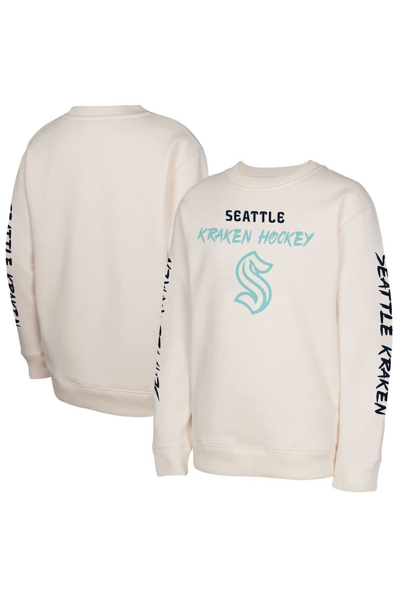 Youth Cream Seattle Kraken Star Power Pullover Sweatshirt, Alternate, color, Cream