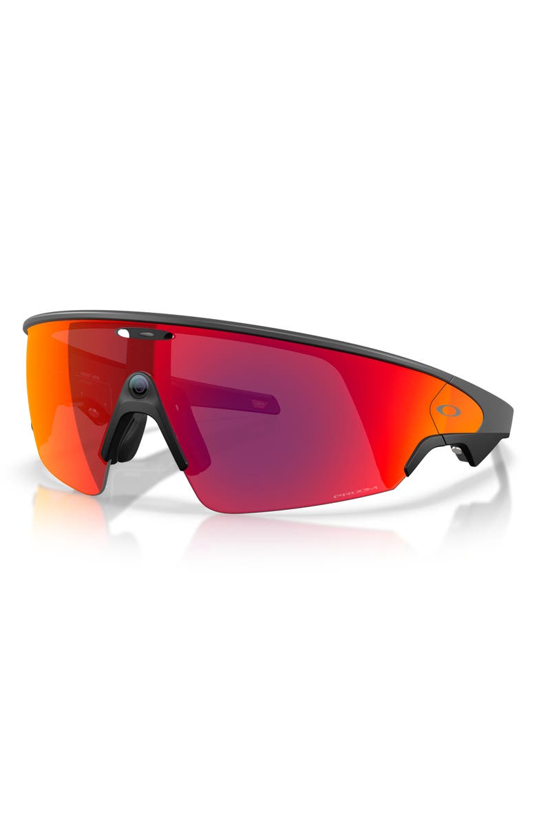 Oakley Vanguard 152mm Shield Sunglasses, Alternate, color, Black / Prizm Road