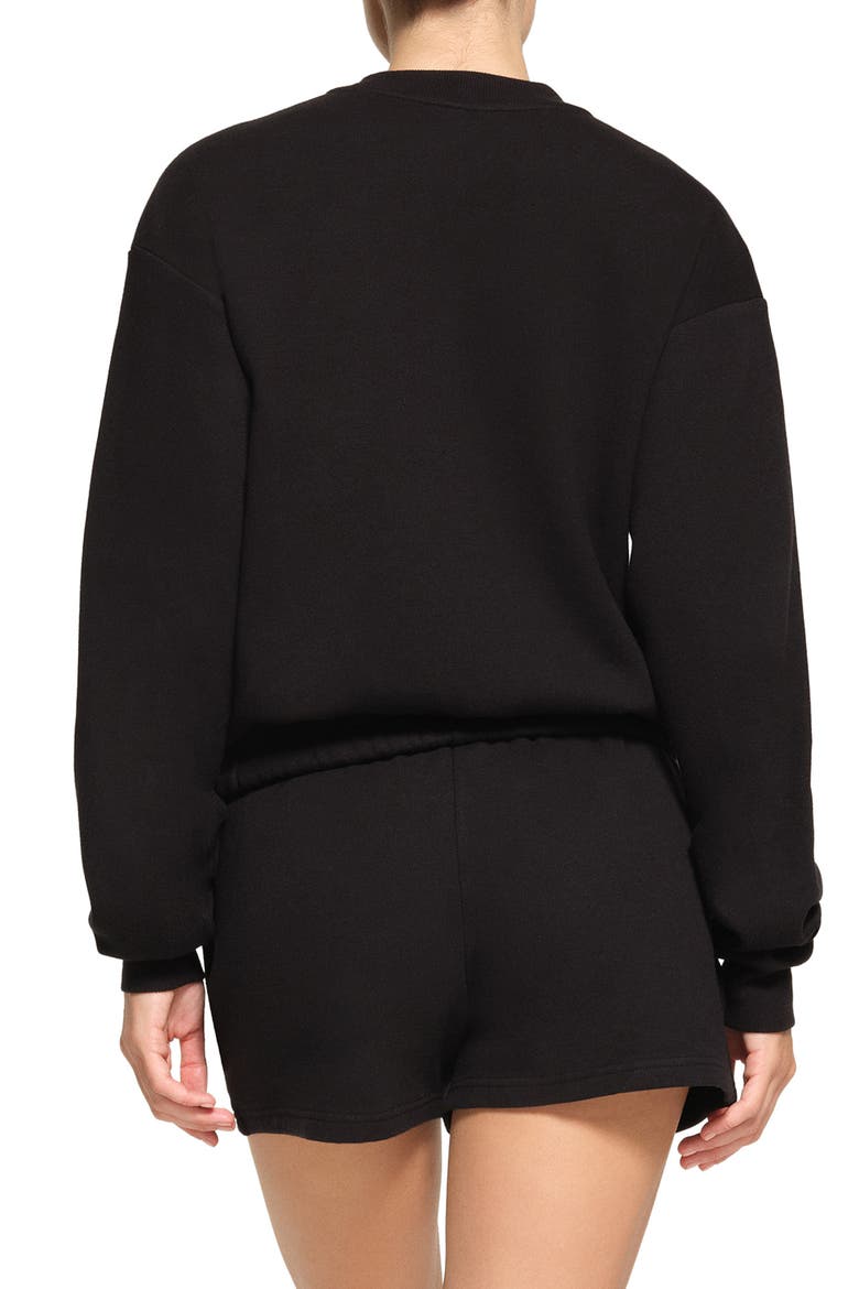 Cotton Blend Fleece Classic Crew Sweatshirt, Alternate, color, ONYX