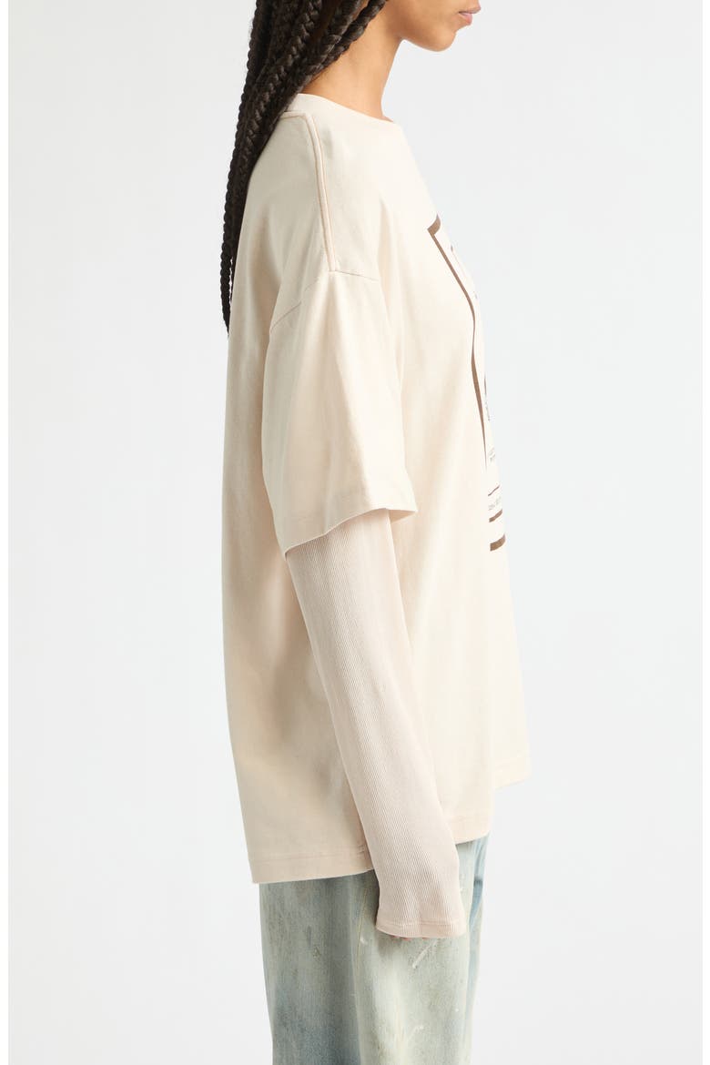 Edra Book Cover Oversize Layered Graphic T-Shirt, Alternate, color, WARM BEIGE