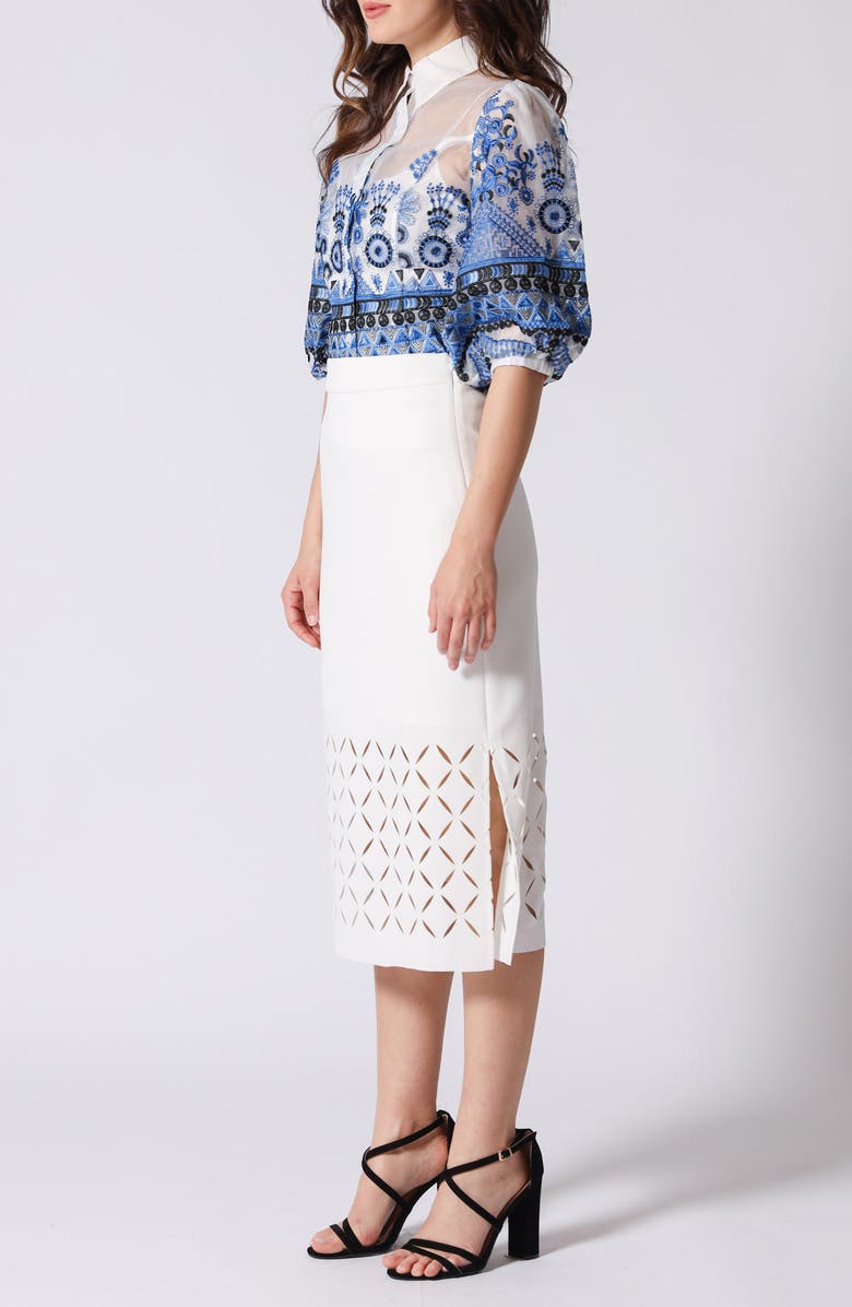 GRACIA Embroidered Mesh Shirt, Alternate, color, 