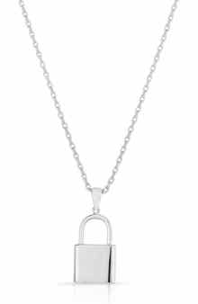 SPHERA MILANO Sterling Silver Padlock Pendant Necklace