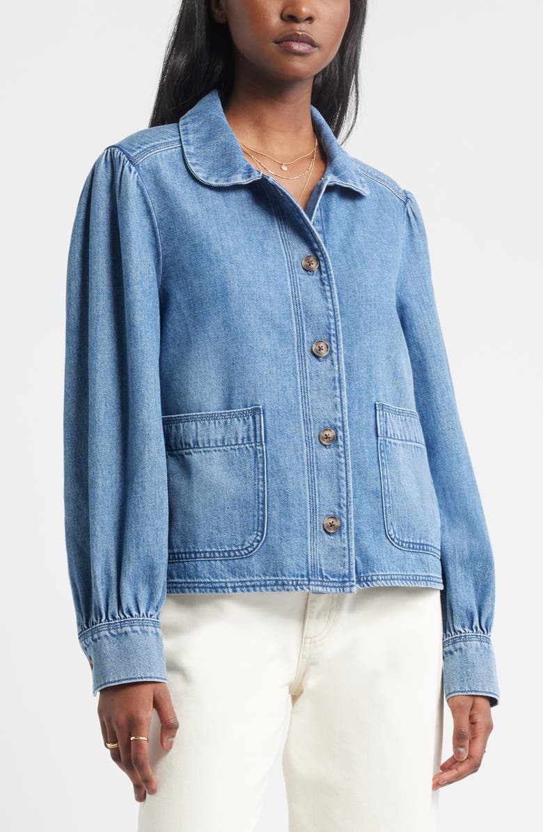 Treasure & Bond Peter Pan Collar Denim Jacket, Alternate, color, 