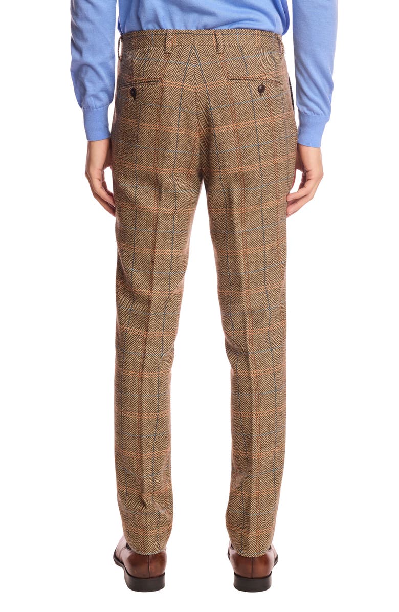 PAISLEY & GRAY Slim Fit Herringbone Downing Dress Pants, Alternate, color, Brown Orange Multi Herringbone