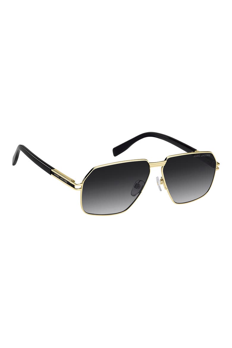 61mm Gradient Navigator Sunglasses, Alternate, color, GOLD BLACK/ DARK GREY SF