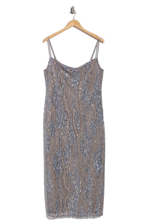 Achilles Cowl Neck Sequin Midi Dress
