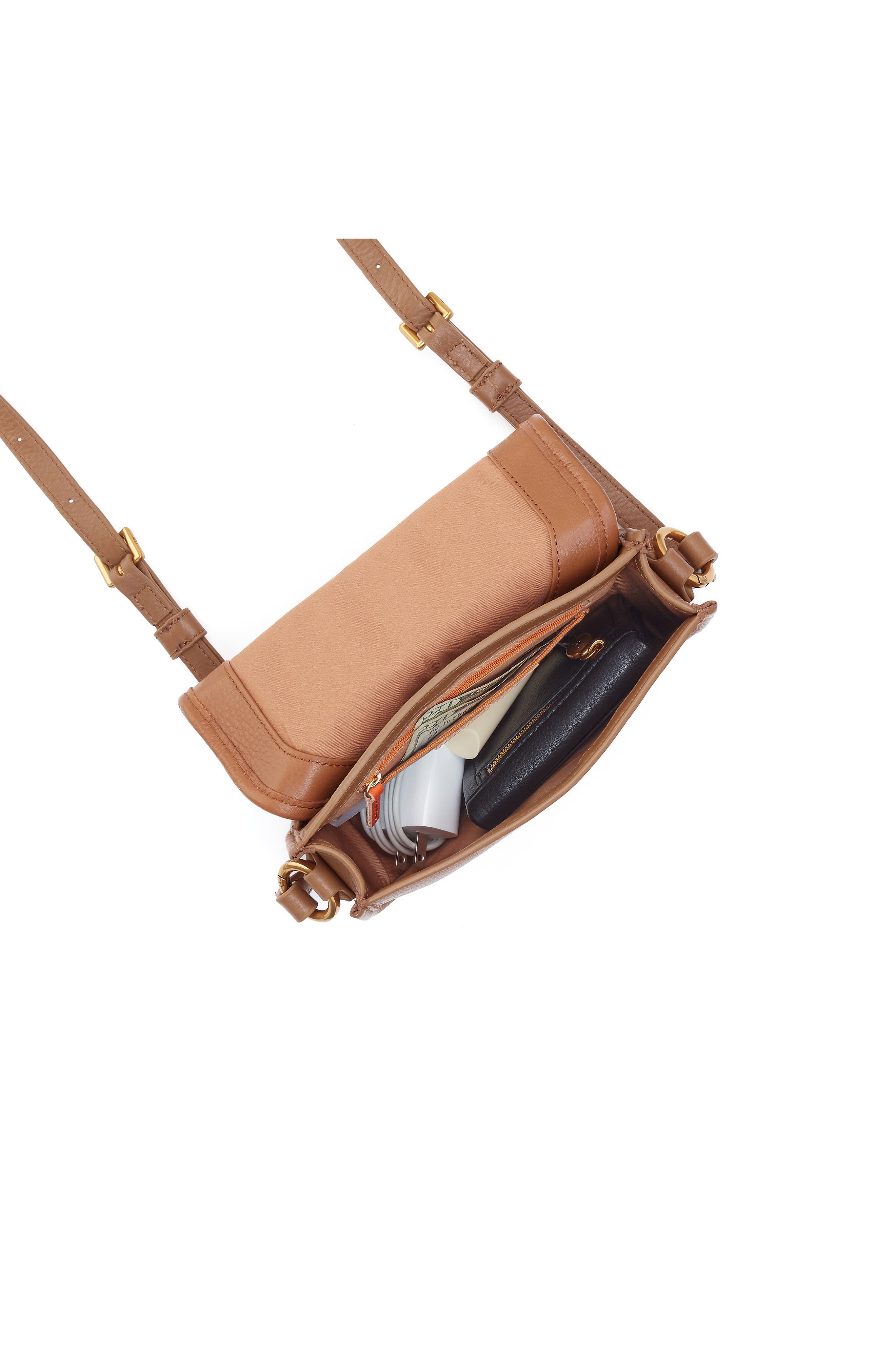 HOBO Small Kiva Leather Crossbody Bag, Alternate, color, Timber Brown