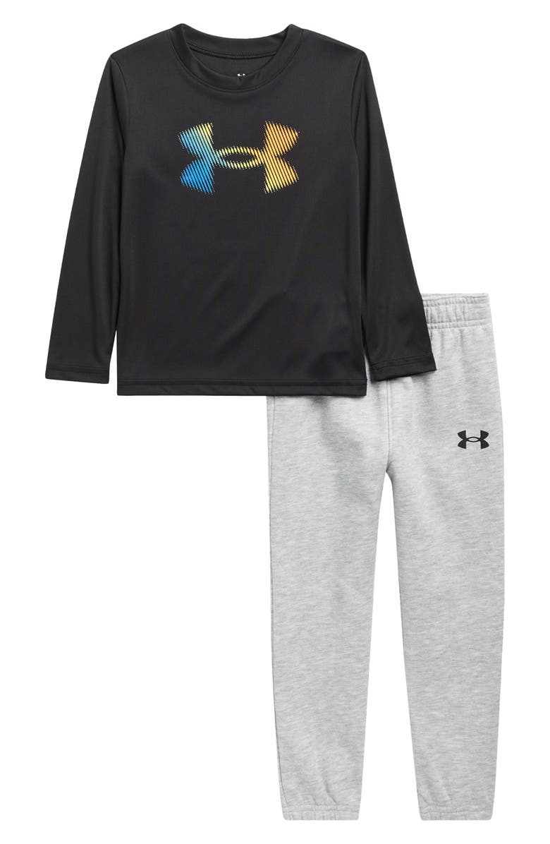 Under Armour Kids' Gradient Long Sleeve Graphic T-Shirt & Joggers Set, Main, color, Black