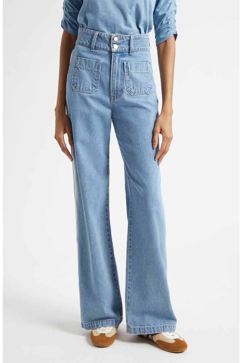 Taylor High Waist Wide Leg Jeans, Main, color, HALO BLUE
