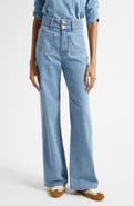 Veronica Beard Taylor High Waist Wide Leg Jeans