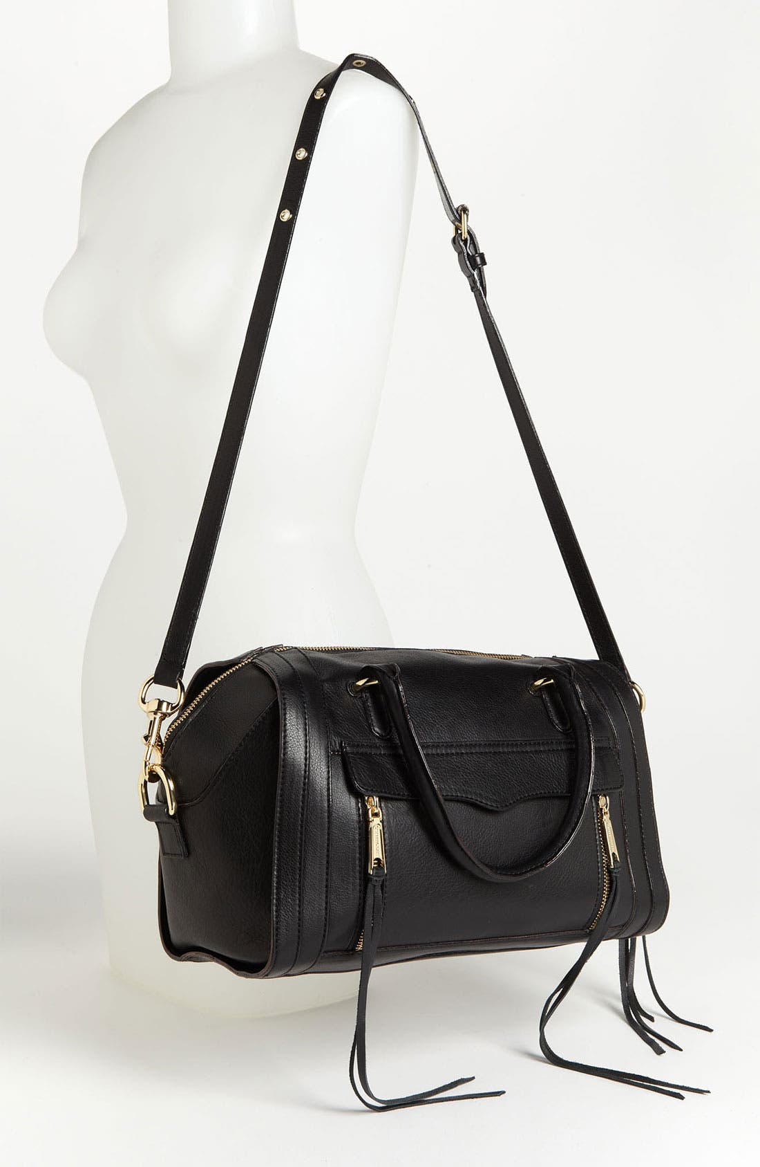 'Darcy' Leather Satchel (Nordstrom Exclusive), Alternate, color, BLACK