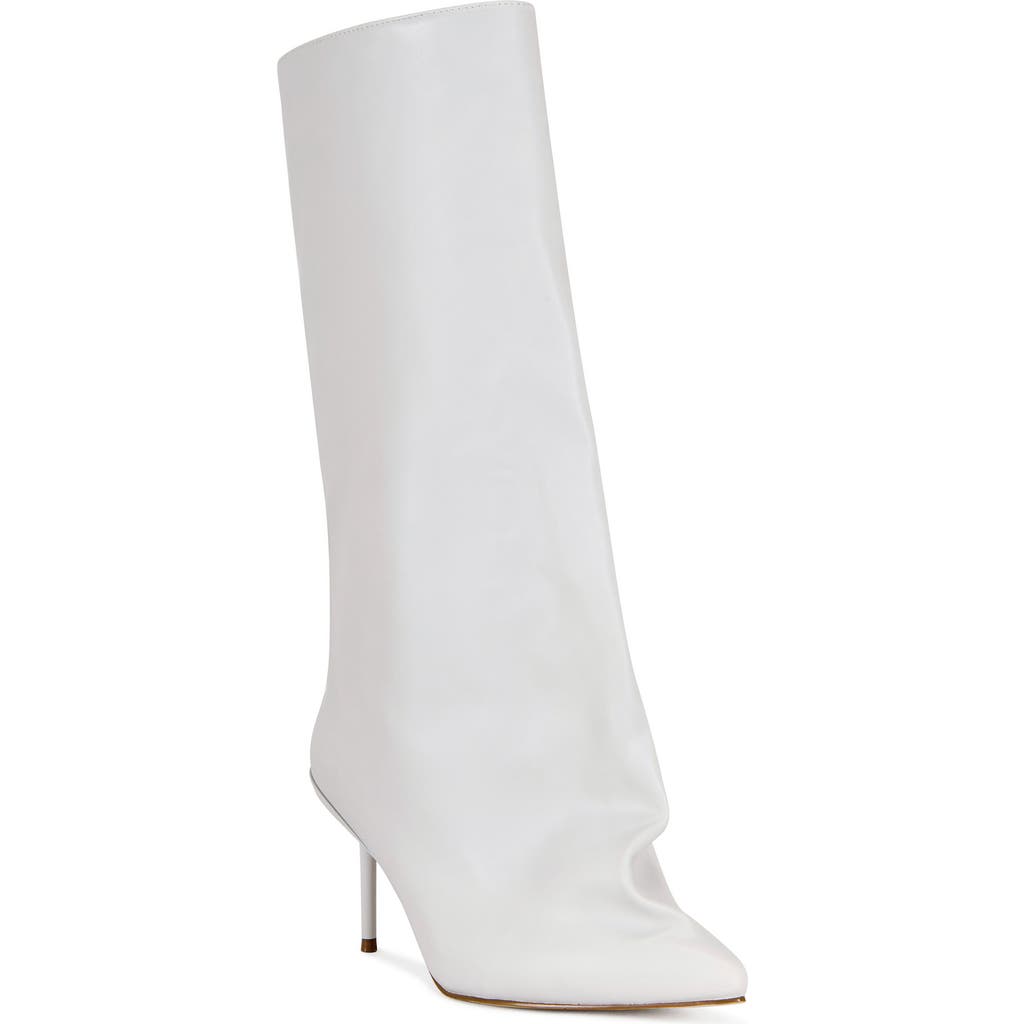 Azalea Wang Couture Crazy Pointy Toe Knee High Boot In Brown