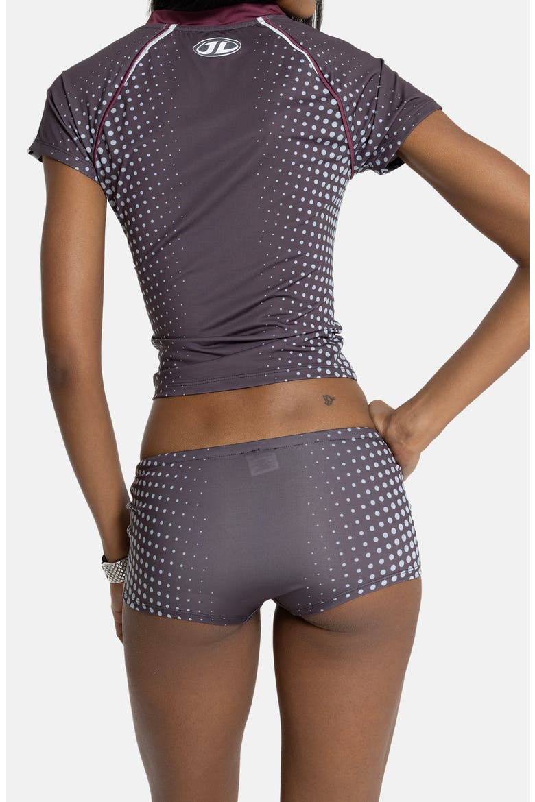 Illusion Print Football Crop T-Shirt, Alternate, color, GREY