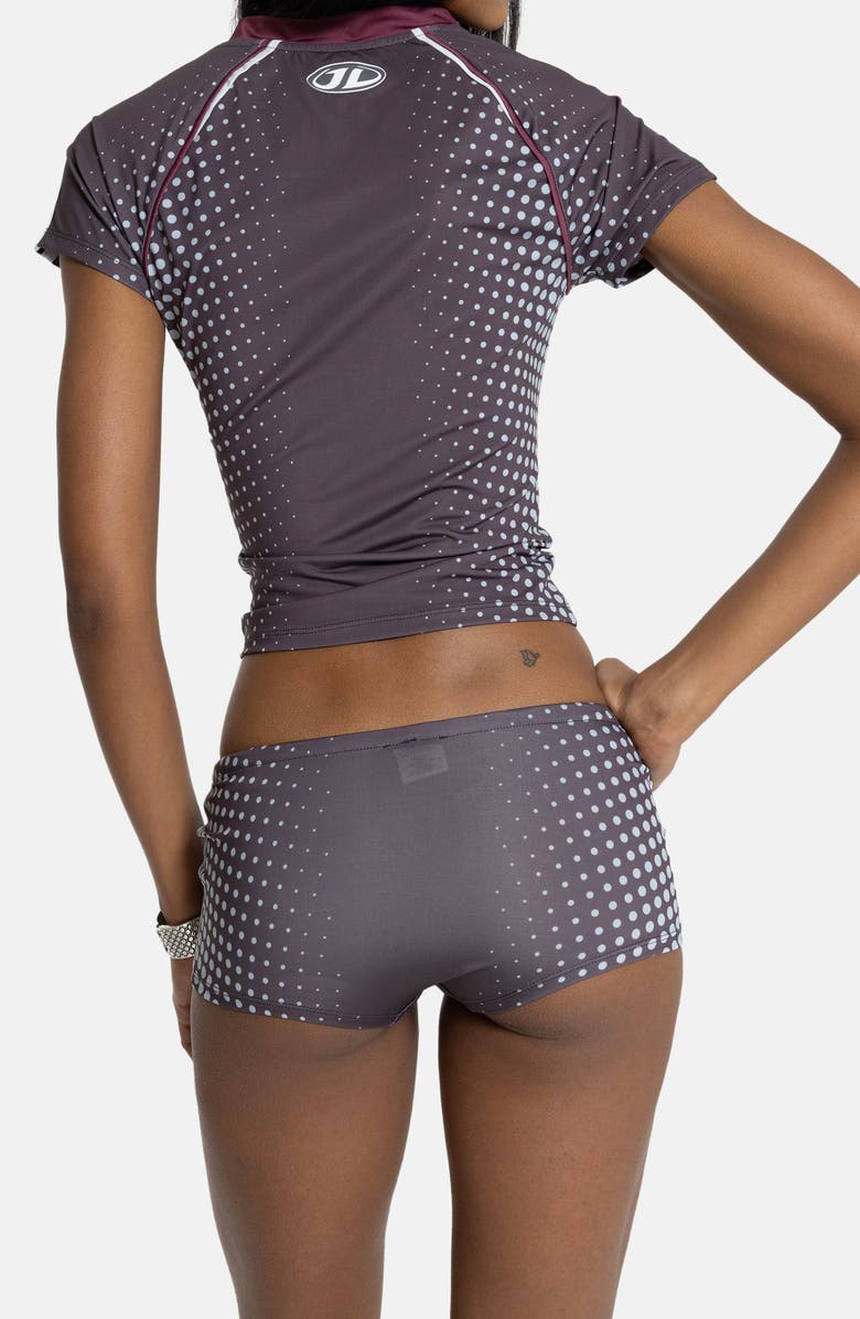 JADED LONDON Illusion Print Football Crop T-Shirt, Alternate, color, Grey