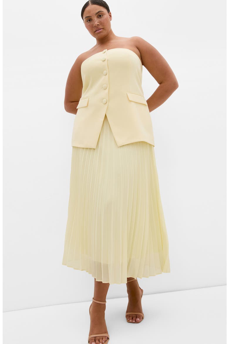 Pleated Chiffon Maxi Skirt, Alternate, color, LEMON DROP