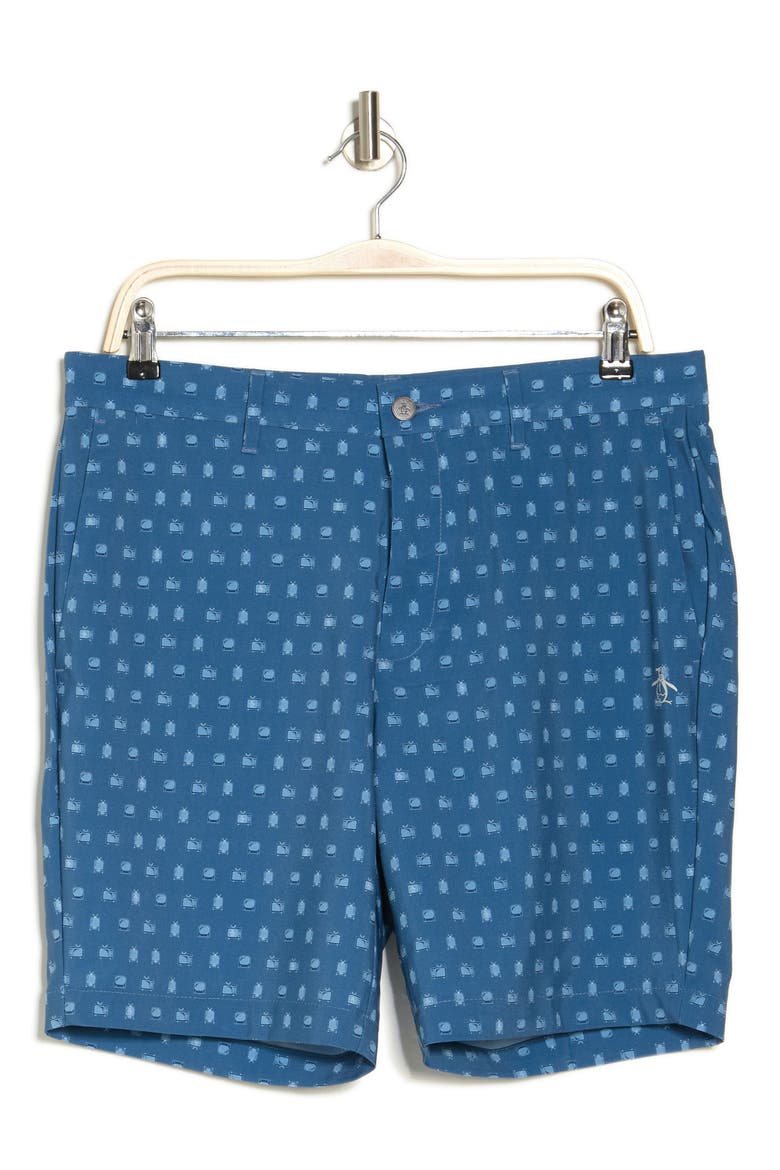 TV Print Stretch Twill Golf Shorts, Alternate, color, BLUEBERRY PANCAKE