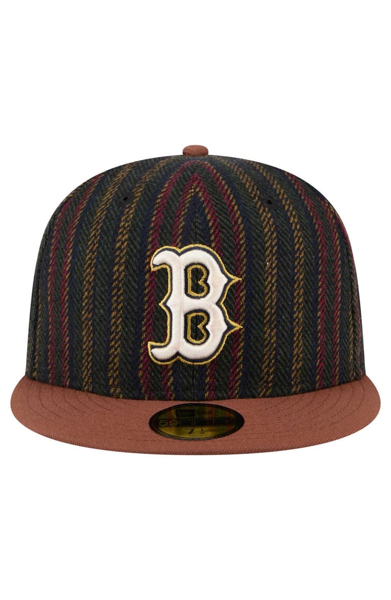 New Era Men's New Era  Brown Boston Red Sox Vintage Herringbone 59FIFTY Fitted Hat, Alternate, color, 