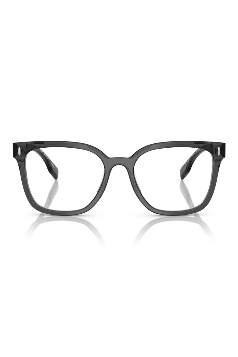 55mm Square Optical Glasses, Main, color, SHINY BLACK