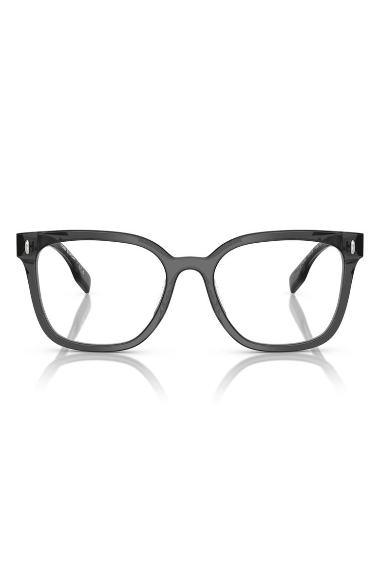 Tory Burch 53mm Square Optical Glasses, Main, color, Black