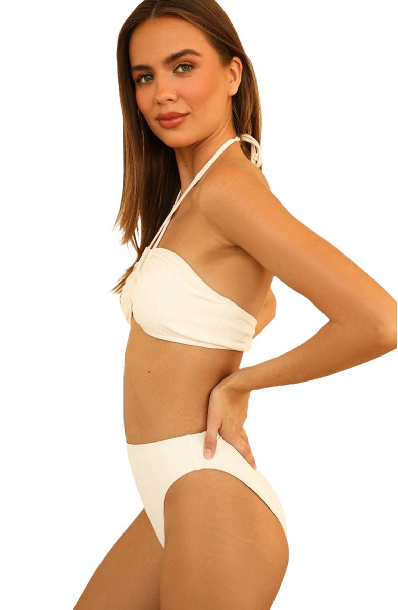 Dippin Daisys Seashore High Waisted Bikini Bottom, Alternate, color, Cloud Ribbed