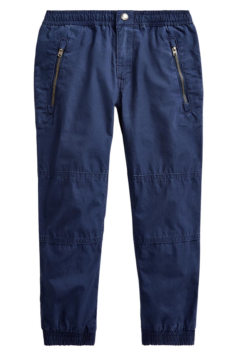 Kids' Cotton Poplin Joggers, Main, color, NAVY