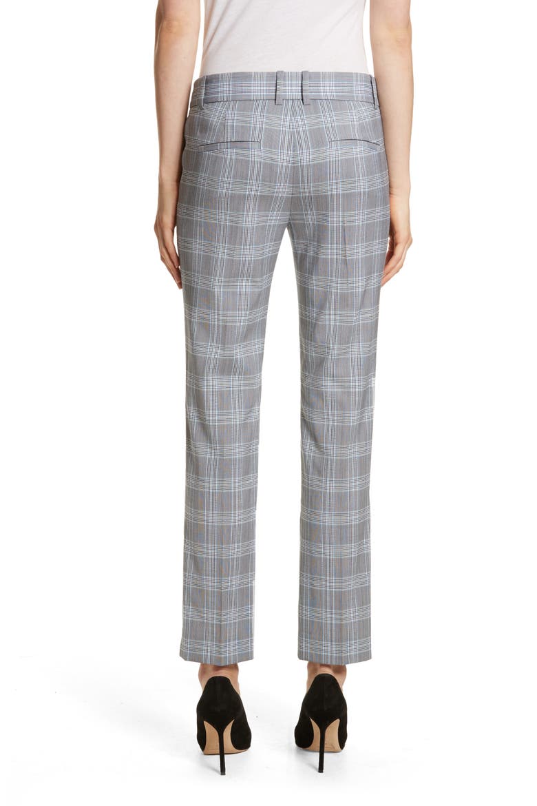Maple Check 2 Straight Crop Trousers, Alternate, color, WHITE