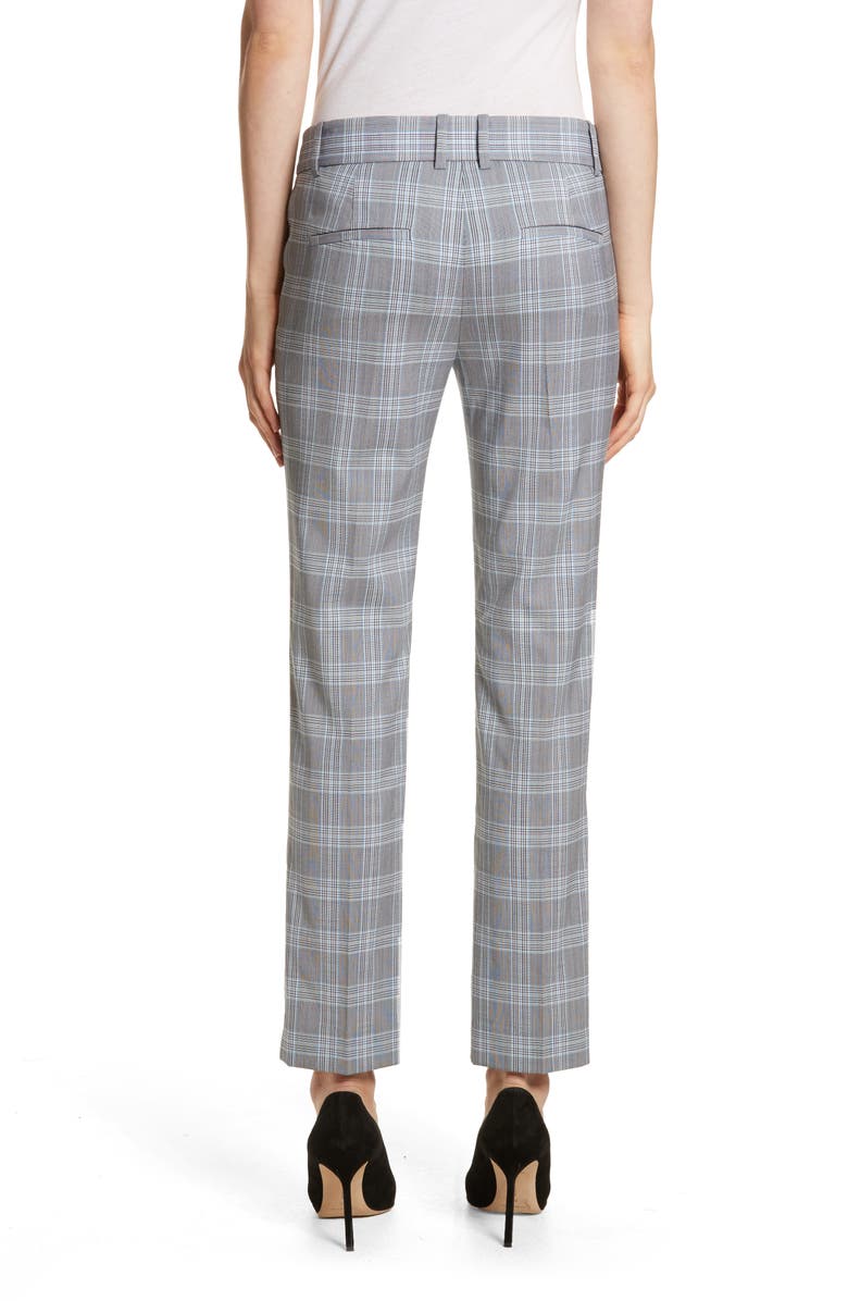 Theory Maple Check 2 Straight Crop Trousers, Alternate, color, 